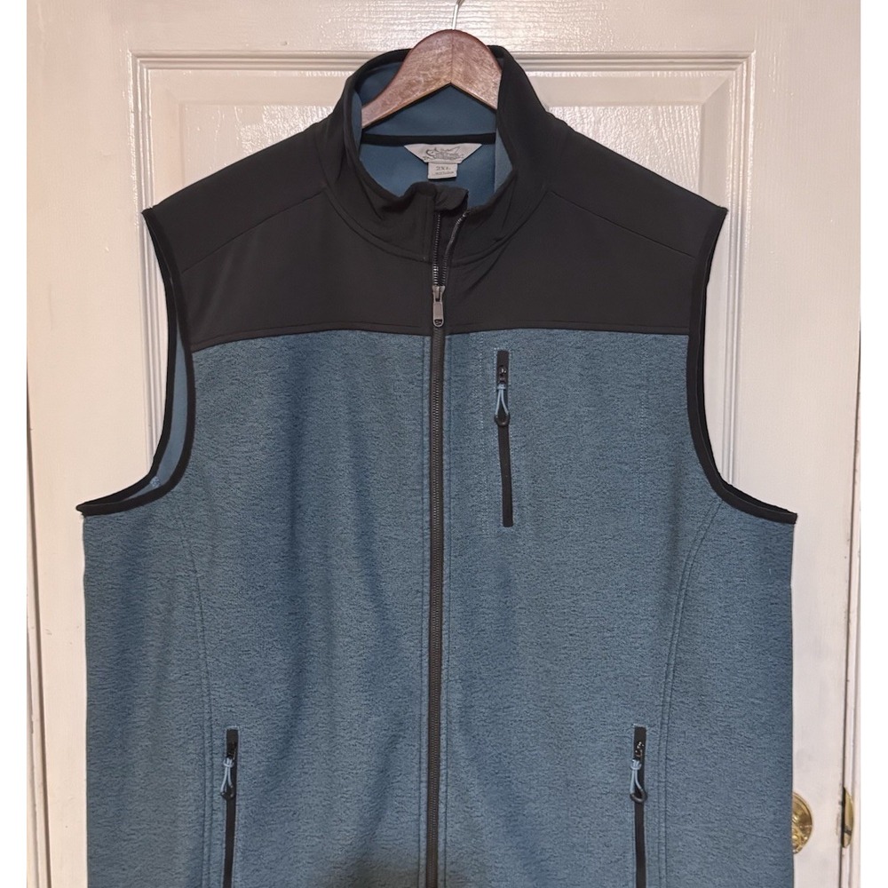 World Wide Sportsman Echo Vest Mens 2XL Full-Zip Blue Fishing Outdoor Green/Blue
